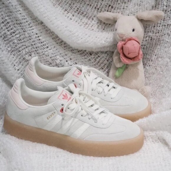 adidas Shoes - Adidas Sambae Platform sneakers Ivory Pink Fusion Valentines 2024 Women's 8 8.5